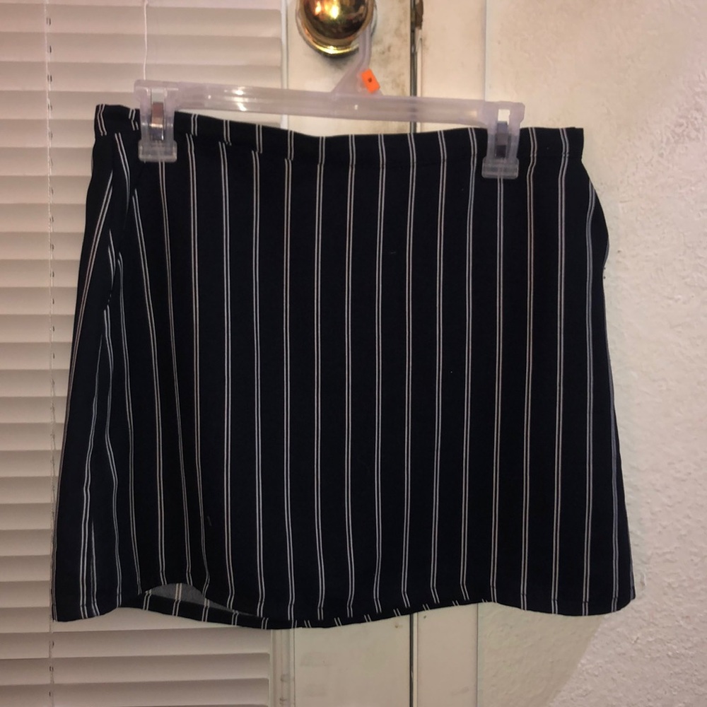 Navy striped skirt